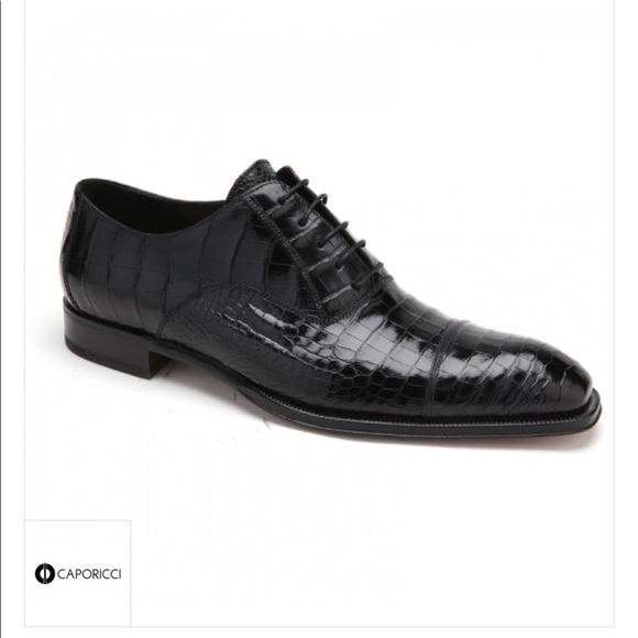 Caporicci 1102 Genuine Alligator Cap Toe Shoes black - Picture 3 of 4